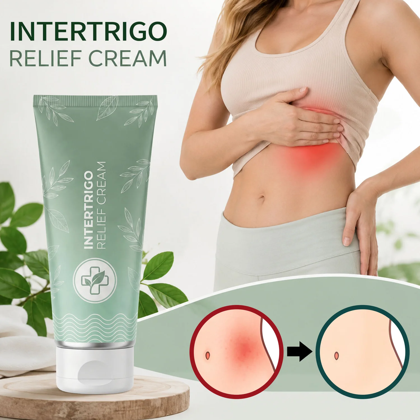 Intertrigo Relief Cream treats 99% of skin fold rashes from the first application✨