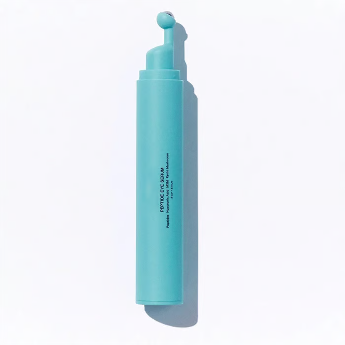 Peptide Eye Serum - Cooling Rollerball Under Eye Serum for Puffiness Dark Circles & Wrinkles with Peptides Hyaluronic Acid MSM & Reishi Mushroom