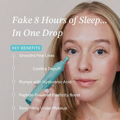 Peptide Eye Serum - Cooling Rollerball Under Eye Serum for Puffiness Dark Circles & Wrinkles with Peptides Hyaluronic Acid MSM & Reishi Mushroom